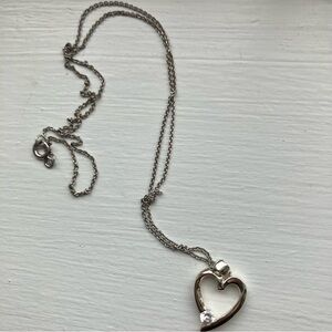 Macys Silver Tanzanite Heart Friends Necklace